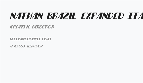 Nathan Brazil Expanded Italic Business Card