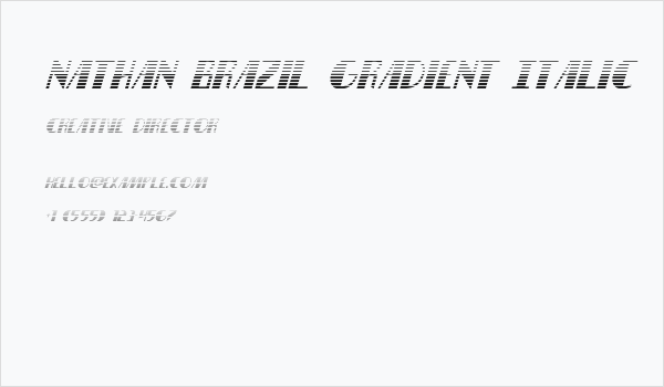 Nathan Brazil Gradient Italic Business Card