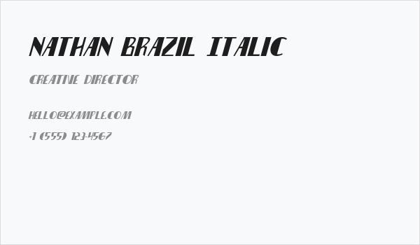 Nathan Brazil Italic Business Card