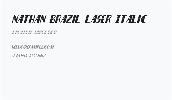 Nathan Brazil Laser Italic Business Card