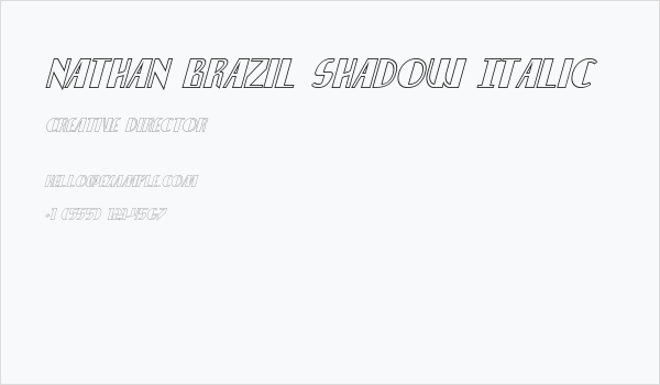 Nathan Brazil Shadow Italic Business Card
