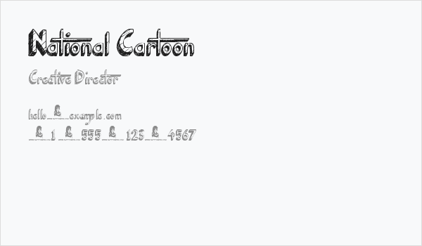 National Cartoon Business Card