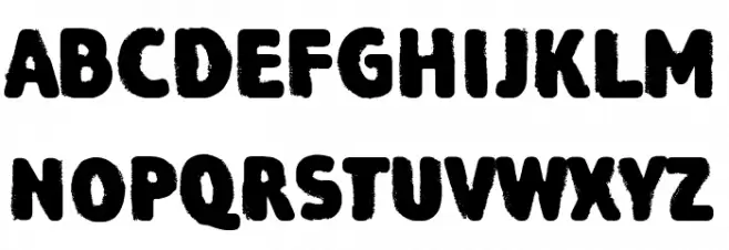 National Chaos Schriftart Kleinbuchstaben