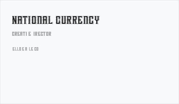 National Currency Business Card