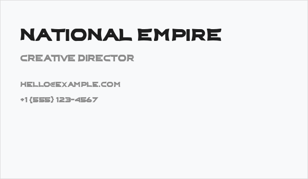 National Empire Business Card