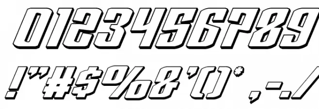 National Express 3D Italic Font OTHER CHARS