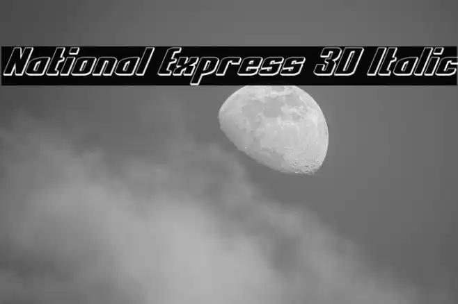 National Express 3D Italic Font examples