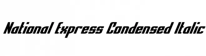 National Express Condensed Italic  Скачать бесплатные шрифты