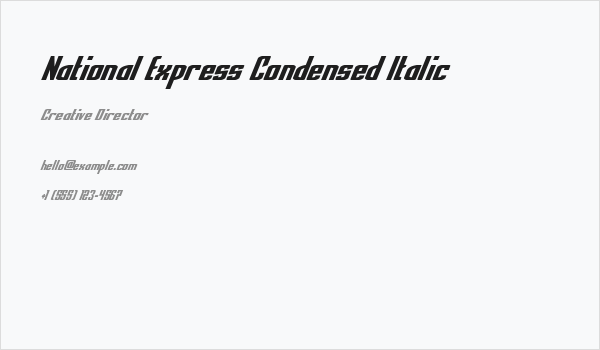 National Express Condensed Italic Business Card