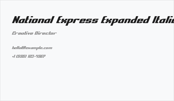 National Express Expanded Italic Business Card