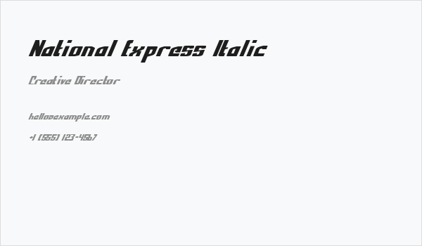 National Express Italic Business Card