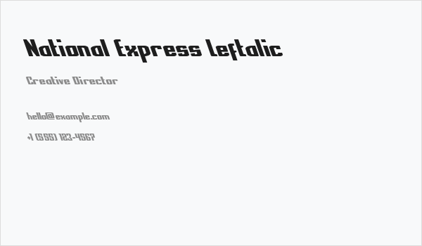 National Express Leftalic Business Card