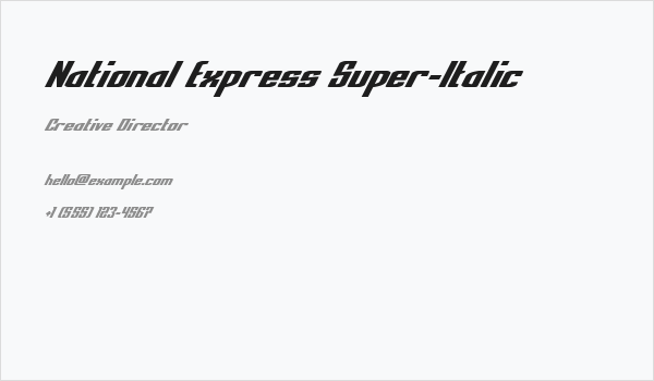 National Express Super-Italic Business Card