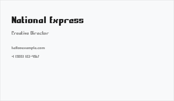 National Express Business Card