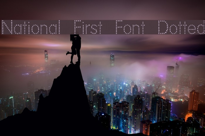 National First Font Dotted Font examples