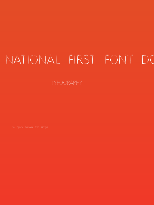 National First Font Dotted Poster