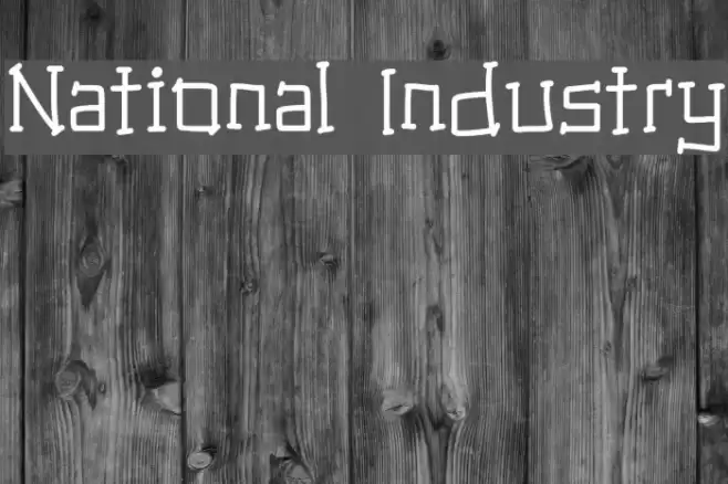 National Industry Font examples