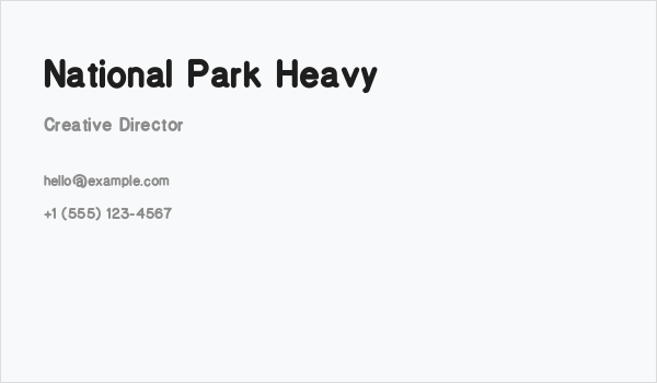 National Park Heavy Business Card