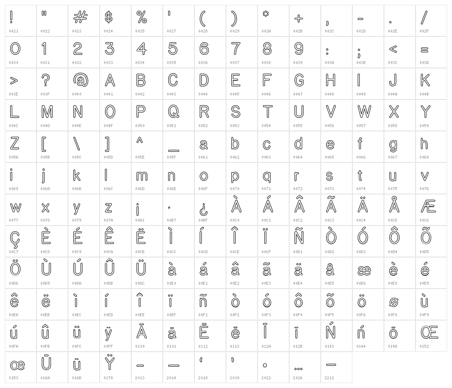 National Park Outline Character Map