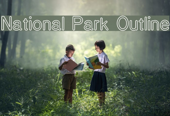 National Park Outline Font examples