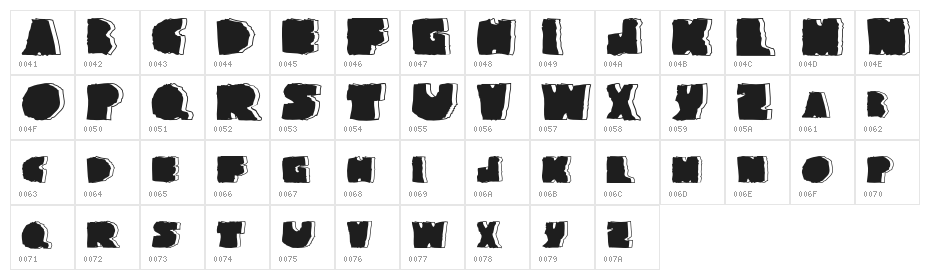 NationalGranite-Regular Character Map