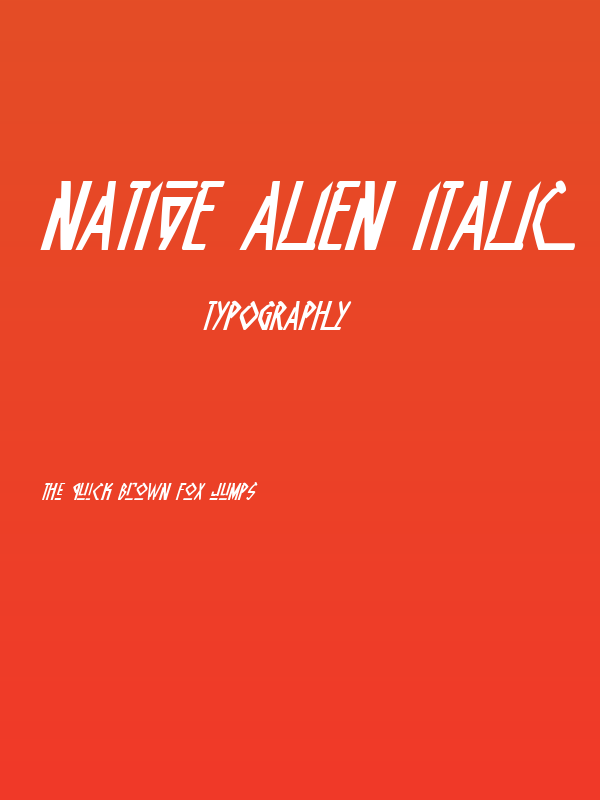 Native Alien Italic Poster