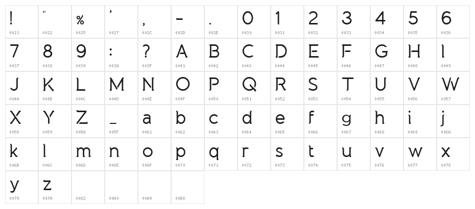 Natura Play Bold Character Map