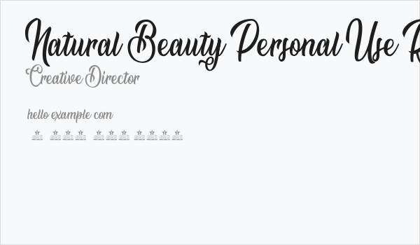 Natural Beauty Personal Use Regular Business Card