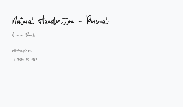 Natural Handwritten - Personal Business Card