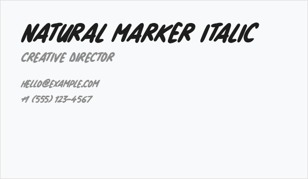 Natural Marker Italic Business Card
