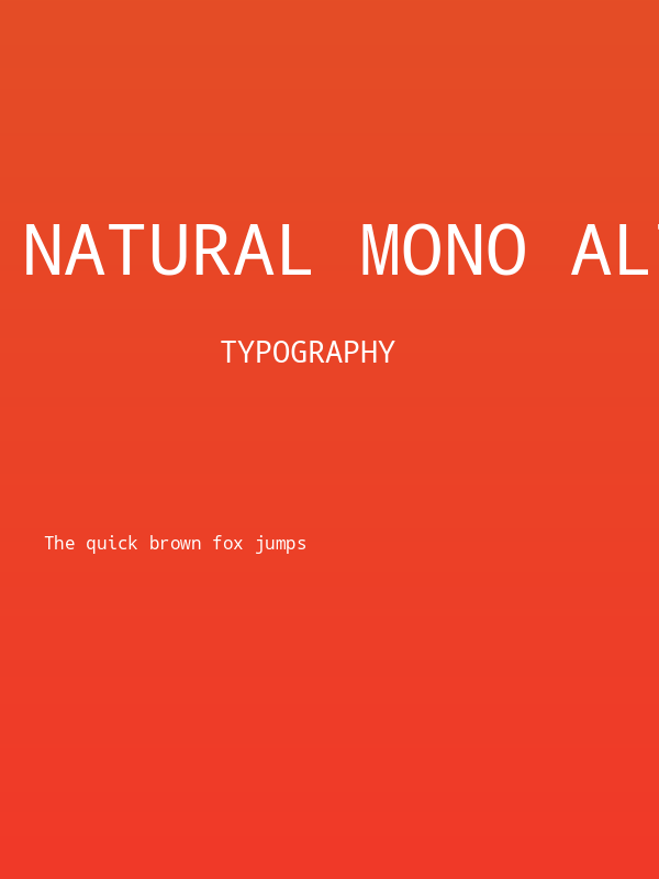 Natural Mono Alt Regular Poster