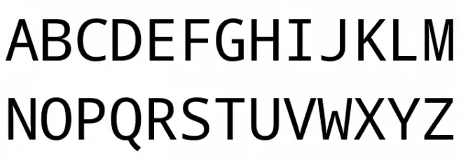 Natural Mono Regular Schriftart Groß