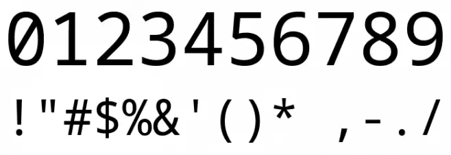 Natural Mono Font OTHER CHARS