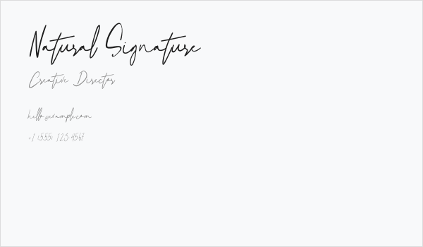 Natural Signature Business Card