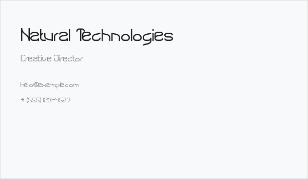 Natural Technologies Business Card