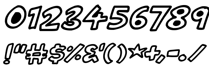 Natural Toons Italic Font OTHER CHARS