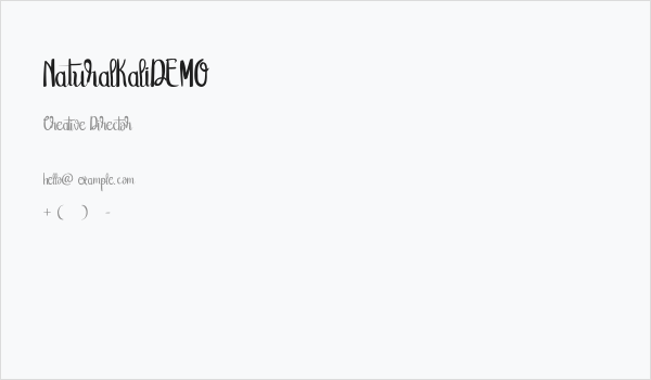 NaturalKaliDEMO Business Card