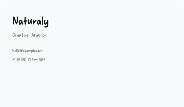 Naturaly Business Card