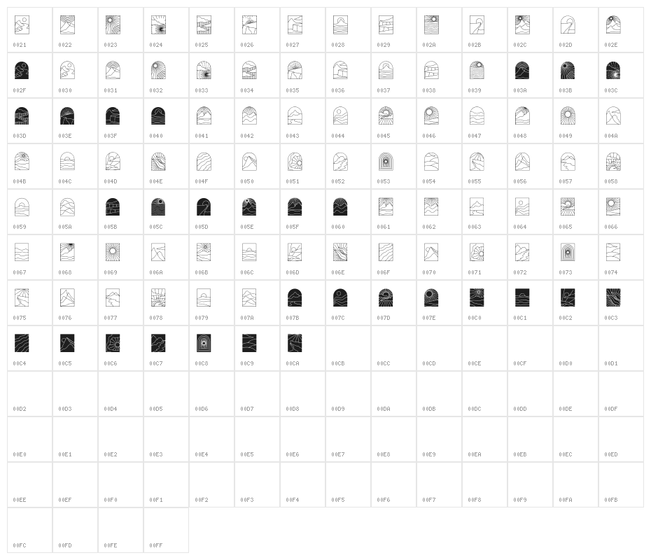 Nature Boho Character Map