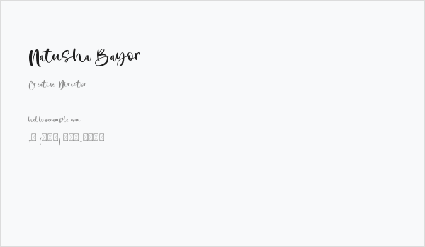 Natusha Bayor Business Card