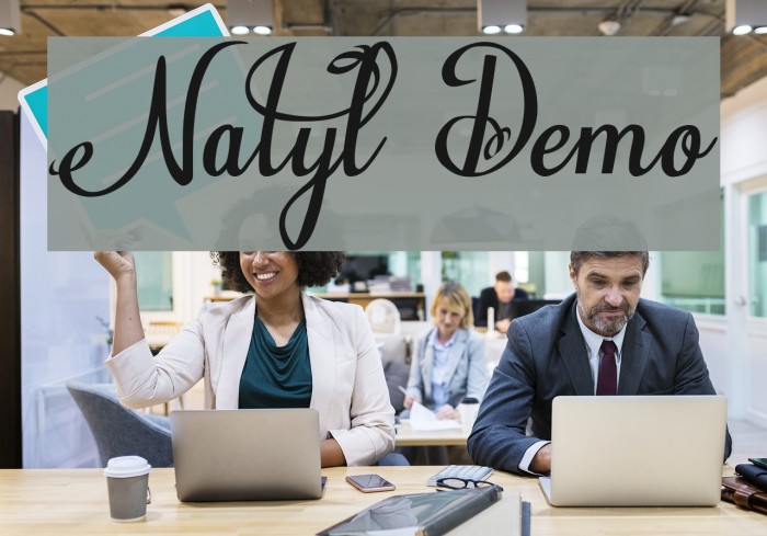 Natyl Demo Font examples