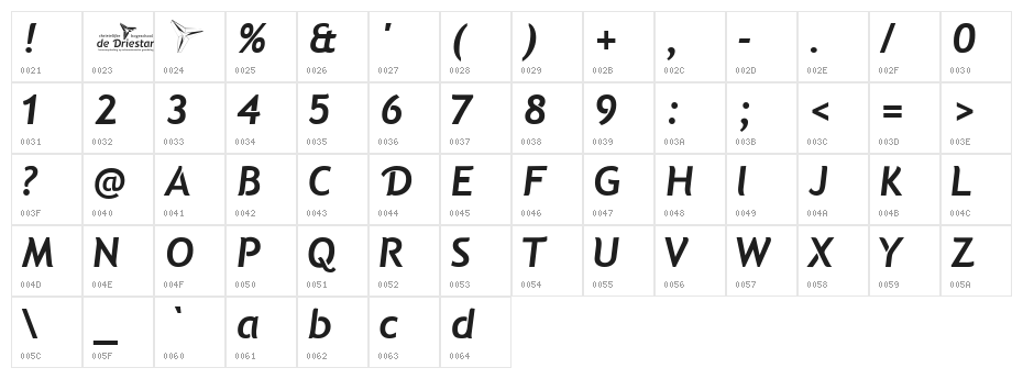 Natzilino SemiBold Character Map