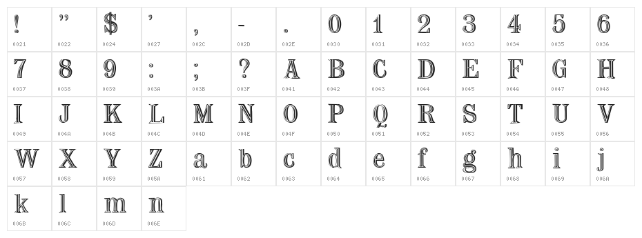 Nauert Medium Character Map
