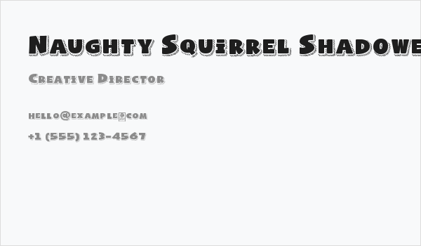 Naughty Squirrel Shadowed Demo Business Card