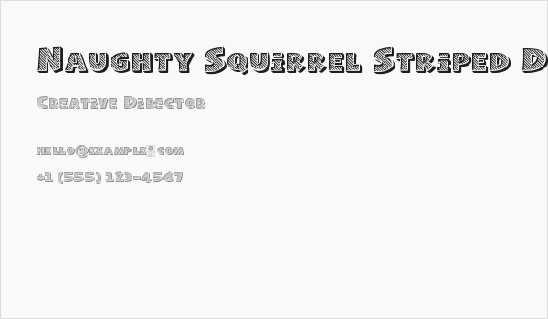 Naughty Squirrel Striped Demo Business Card