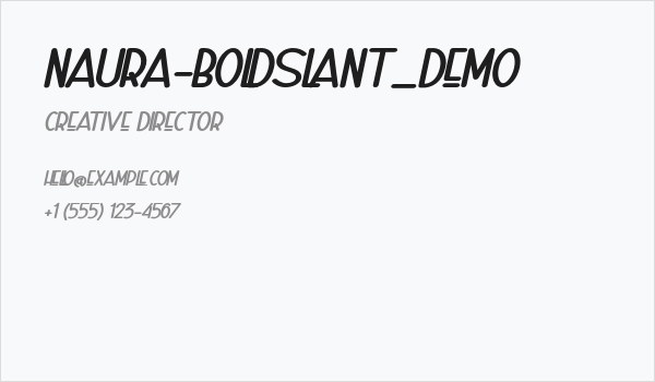 Naura-BoldSlant_DEMO Business Card