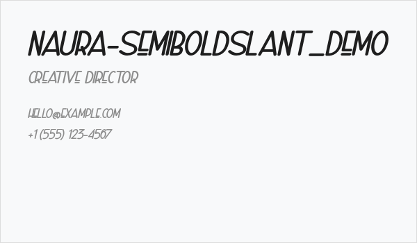 Naura-SemiBoldSlant_DEMO Business Card