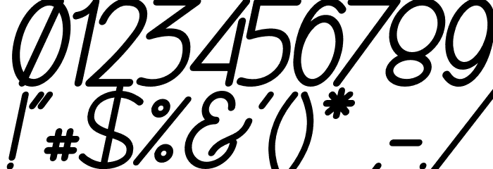 Naura-Slant_DEMO Font OTHER CHARS