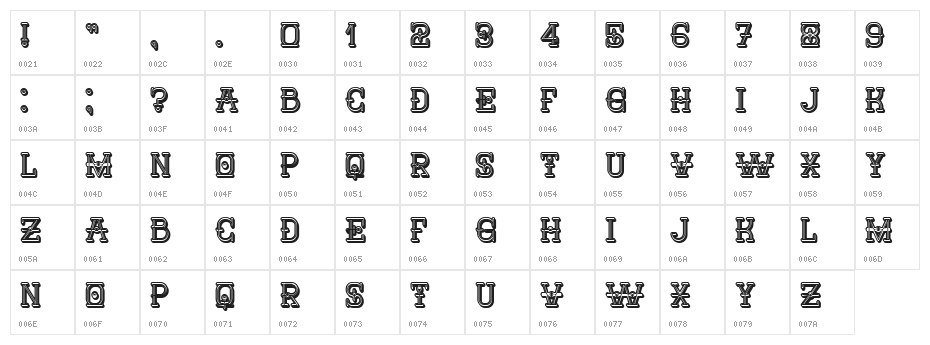 Nautica 3D Regular Character Map
