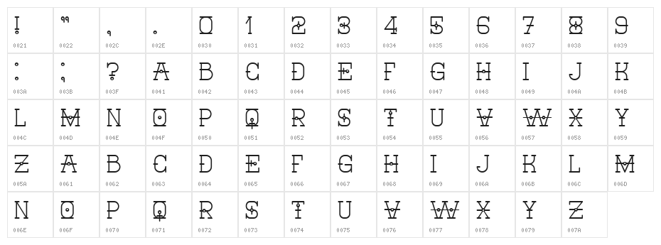 Nautica Regular Character Map